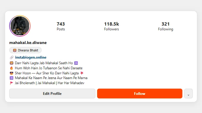 Mahakal Ke Diwane Bio For Instagram